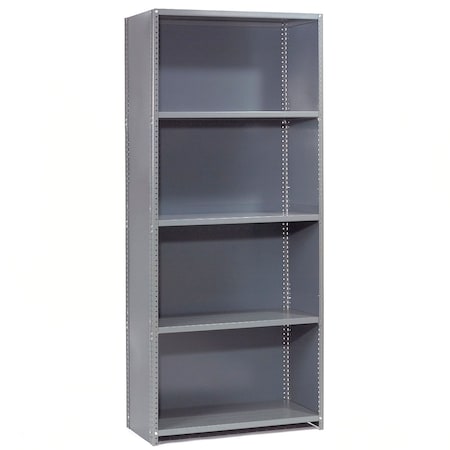 Global Industrial 5 Shelf, 18 Ga Closed Steel Shelving, Starter, 36inW x 18inD x 73inH, Gray 236702